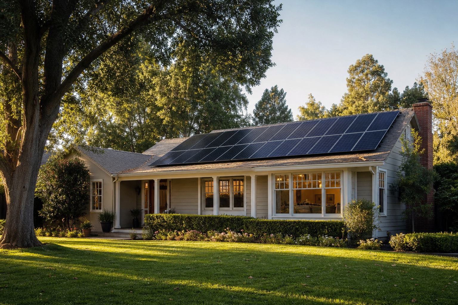 A home with rooftop solar in a neighborhood we serve